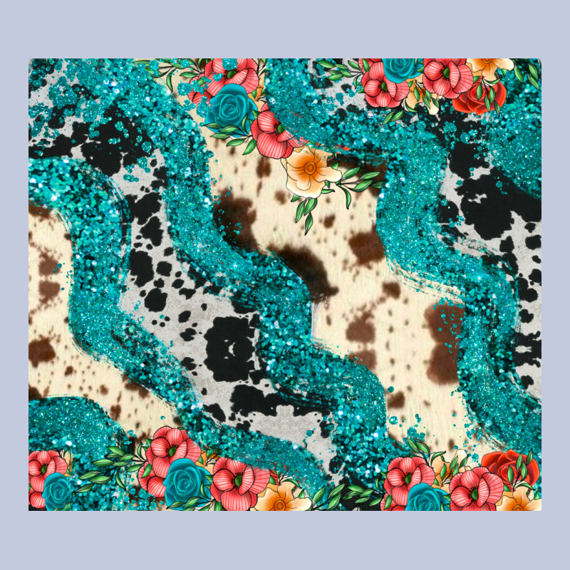 Turquoise Glitter Cowhide Long Sleeve Tee by JahusDesignShop | Teevron