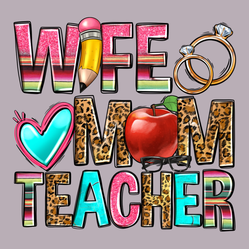 Wife Mom Teacher Vintage Tee by Zillion Design Studio | Teevron