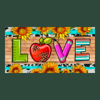 Love And Sunflower With Pen And Apple License Plate Template Zipper Hoodie | Teevron