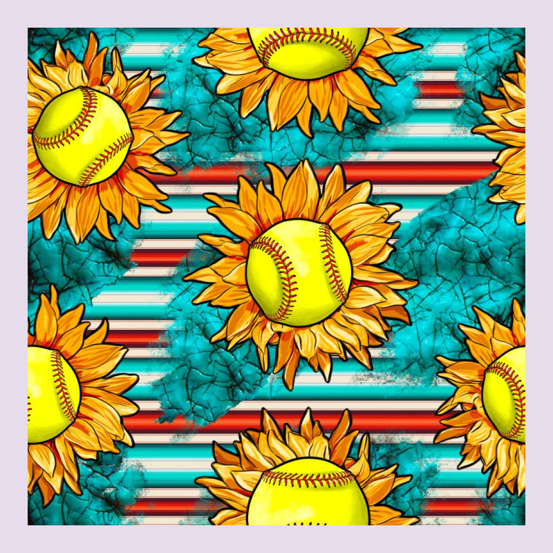 Softball Sunflowers With Serape Seamless Pattern Premium Hoodie by BundleAndBundleShop | Teevron