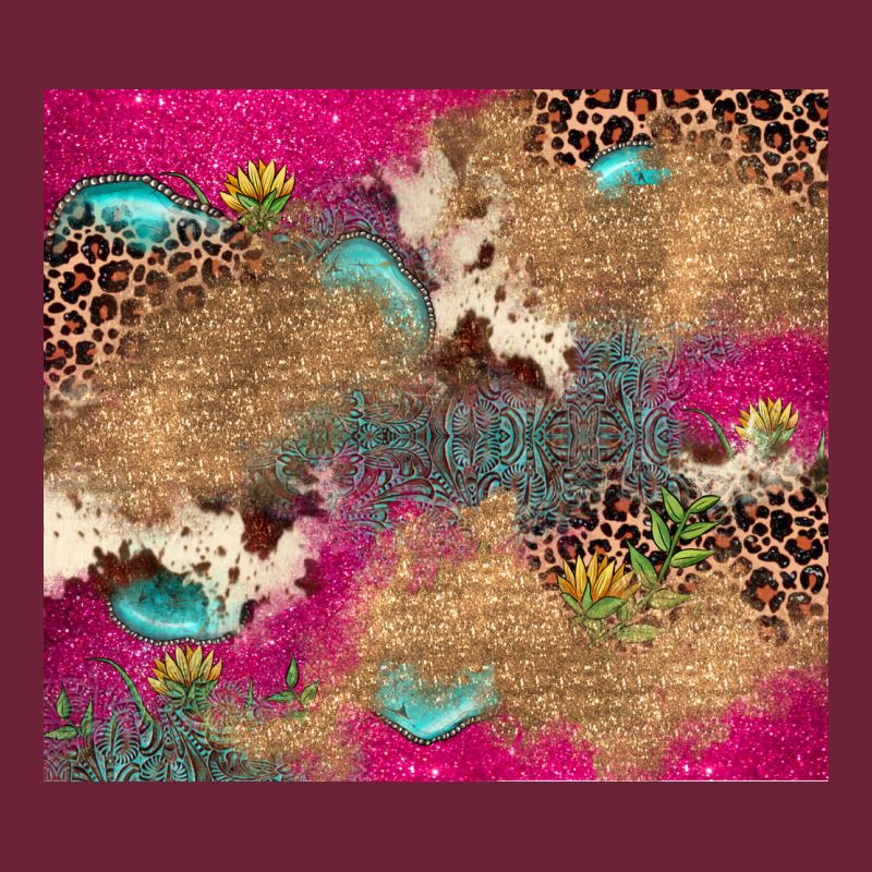 Pink Glitter Leopard Sunflower Gemstone Long Sleeve Tee by JahusDesignShop | Teevron