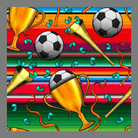 Soccer Winner Cup And Vuvuzela With Serape Seamless Pattern Premium Hoodie | Teevron