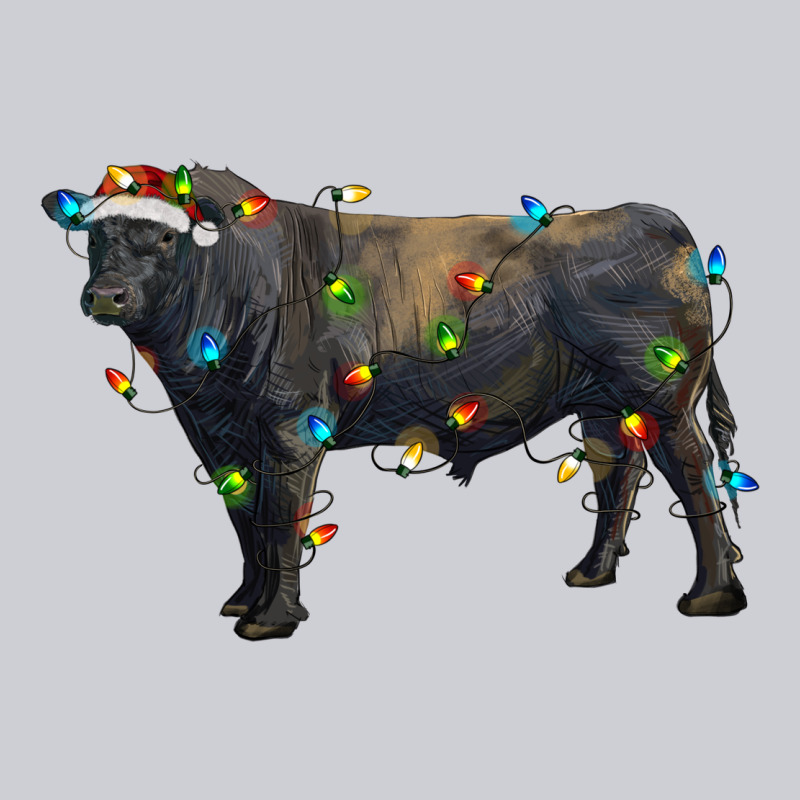 Christmas Black Angus Bull With Christmas Lights Heavyweight Sweatshirt by RanaPortraitStore | Teevron