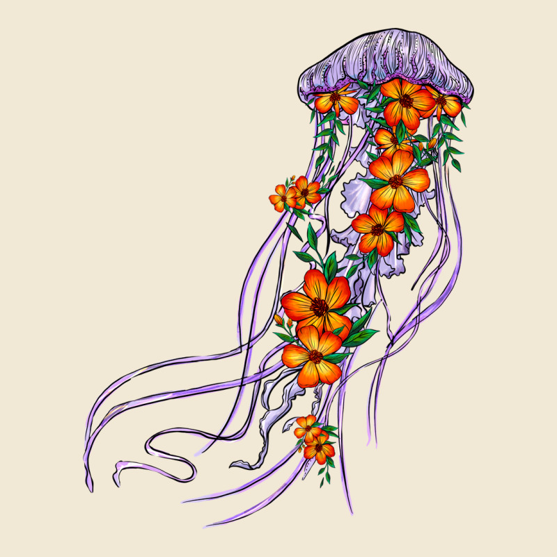 Light Purple Jellyfish And Floral Premium Tee by BarkalooDesign | Teevron
