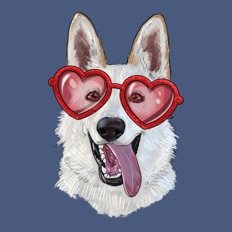 White Shepherd With Love Glasses Vintage Hoodie by RanaPortraitStore | Teevron