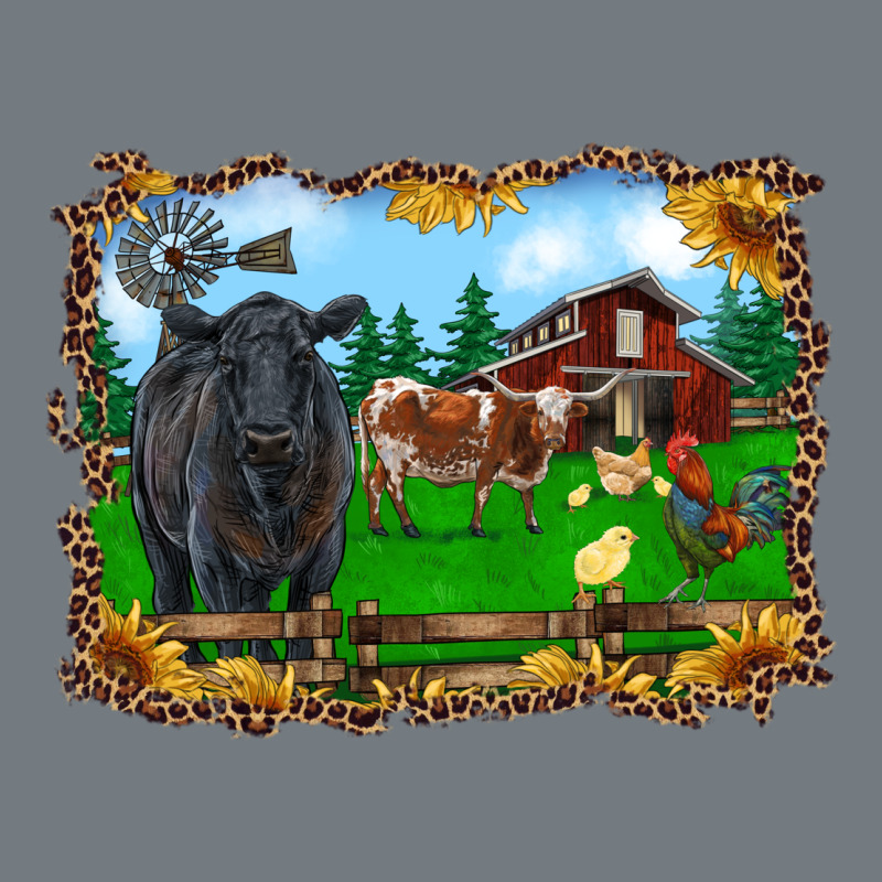 Western Barnyard Black Angus Cattle Longhorn Rooster And Chicks Heavyweight Sweatshirt by RanaPortraitStore | Teevron
