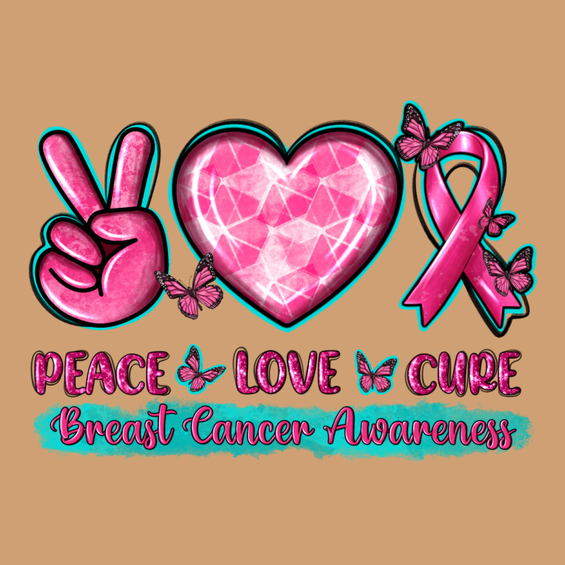 Peace Love Cure Breast Cancer Awareness Vintage Tee by texasbilliewilder | Teevron
