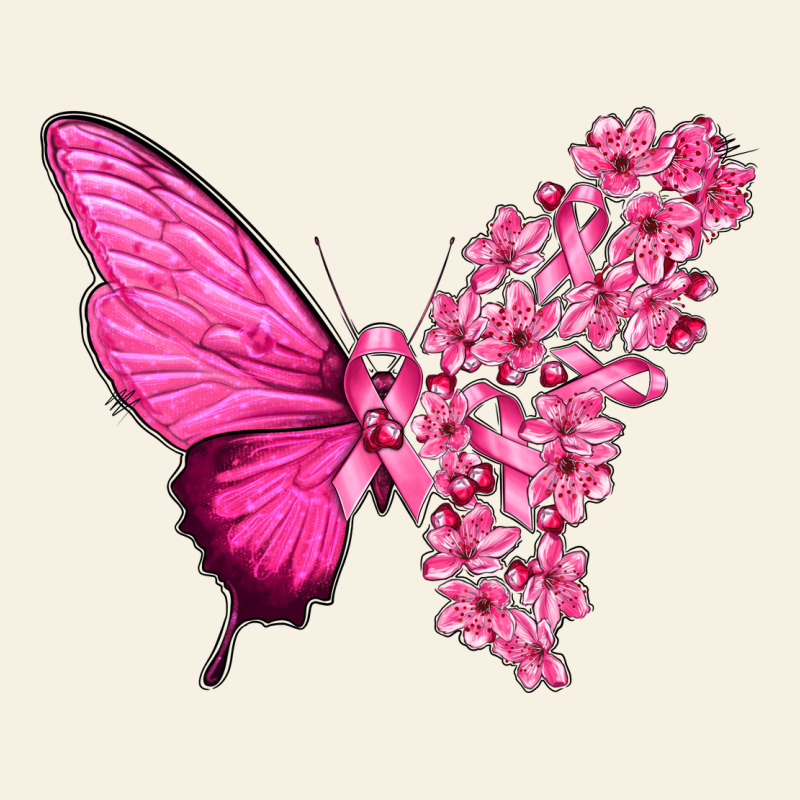 Pink Flowers And Breast Cancer Ribbon Butterfly Vintage Tee by texasbilliewilder | Teevron