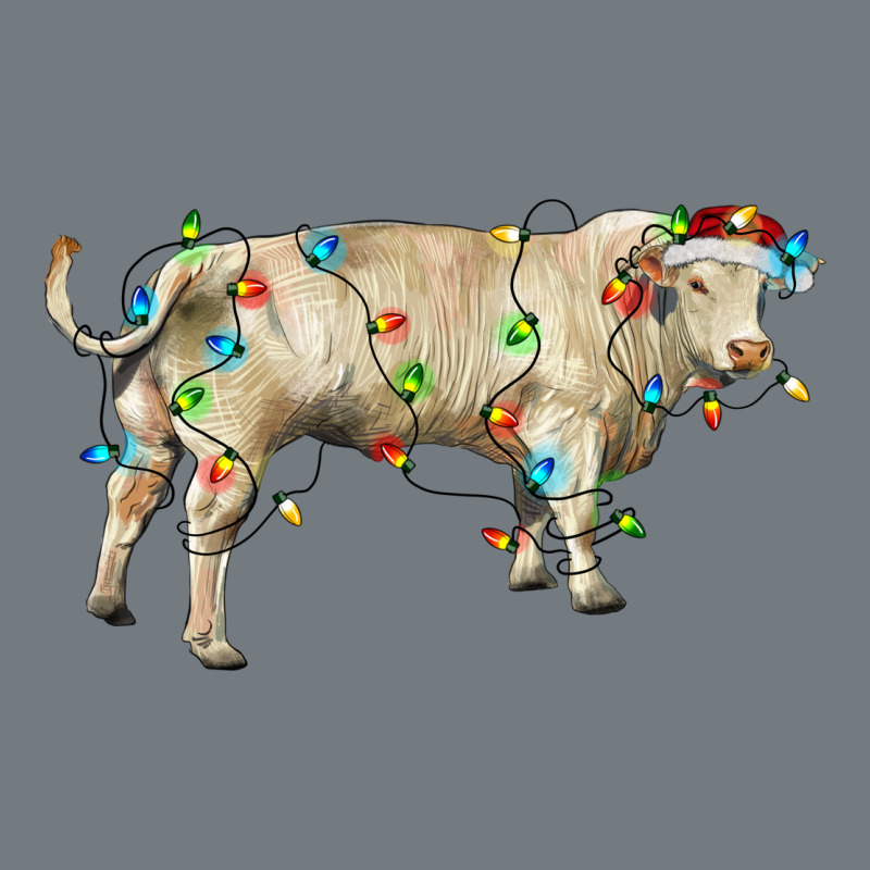 Charolais Bull With Christmas Lights Heavyweight Sweatshirt by RanaPortraitStore | Teevron