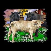 Charolais Bull Black Angus Cattle And Bull With Barnyard And Cowhide Heavyweight Sweatshirt | Teevron