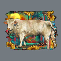 Western Charolais Bull And Aztec Sunflower Background Heavyweight Sweatshirt | Teevron