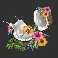 Coconut With Tropical Leavers And Flowers Urban Heavy Tee | Teevron