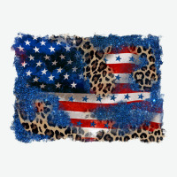 Leopard Glitter American Flag 4th Of July Urban Heavy Tee | Teevron