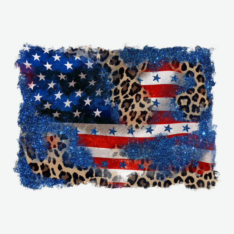 Leopard Glitter American Flag 4th Of July Urban Heavy Tee by CowGirlArtShop | Teevron