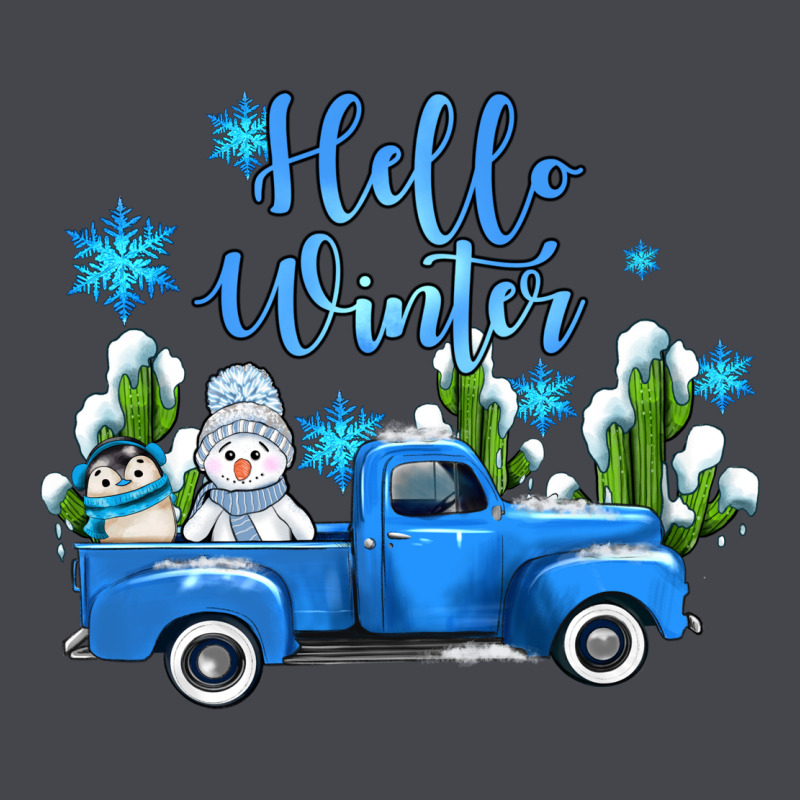 Hello Winter With Sniwman And  Truck Long Sleeve Tee by AdoDesignShop | Teevron