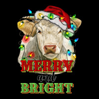 Merry And Bright Charolais Cattle Cow With Christm Heavyweight Sweatshirt | Teevron