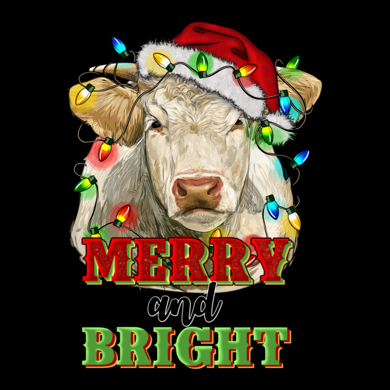 Merry And Bright Charolais Cattle Cow With Christm Heavyweight Sweatshirt by RanaPortraitStore | Teevron