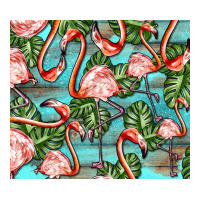 flamingos with leaves | Teevron