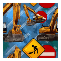 excavator seamless pattern | Teevron