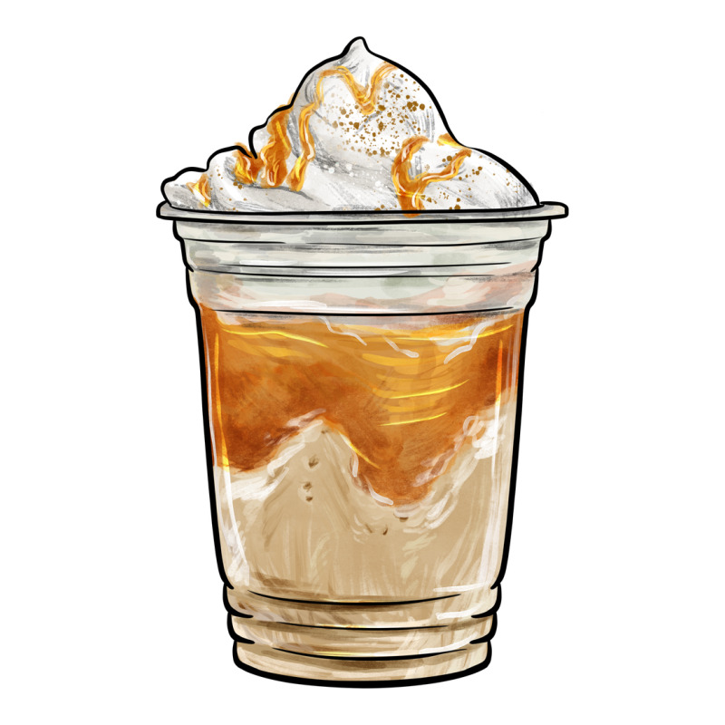 Iced Caramel Frappuccino Coffee Premium Tee by BarkalooDesign | Teevron