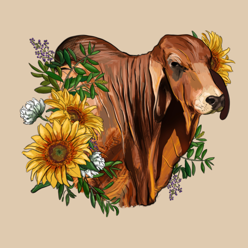 Brahman Bull With Sunflowers Heavyweight Sweatshirt by RanaPortraitStore | Teevron