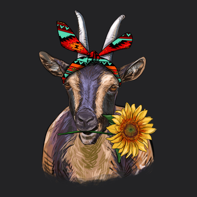 Sunflower Aztec Ribbon Goat Vintage Tee by RanaPortraitStore | Teevron