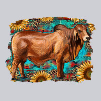 Brahman Bull With Aztec Sunflower And Leopard Background Heavyweight Sweatshirt | Teevron