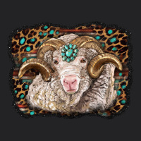 Merino Ram With Leopard Background Vintage Tee | Teevron