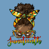Juneteenth Black Woman Messy Bun Urban Heavy Tee | Teevron