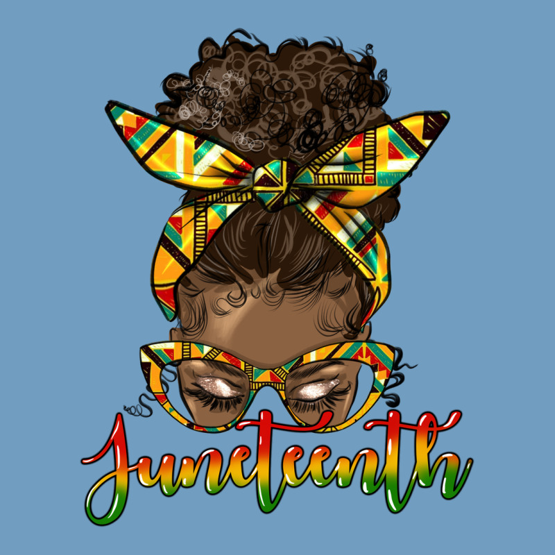 Juneteenth Black Woman Messy Bun Urban Heavy Tee by HRA Design Shop | Teevron
