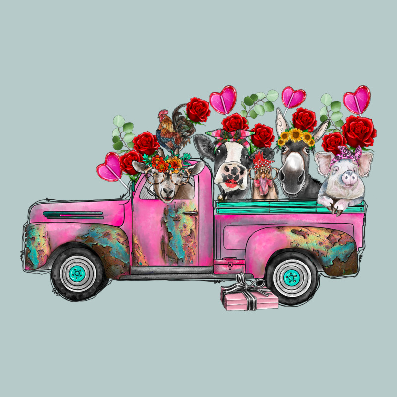 Farm Animals Valentine Truck Heavy Core Tee by RacoonDesign | Teevron