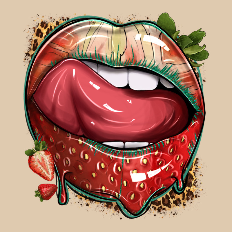 Strawberry Lips With Leopard Heavyweight Sweatshirt by texasbilliewilder | Teevron