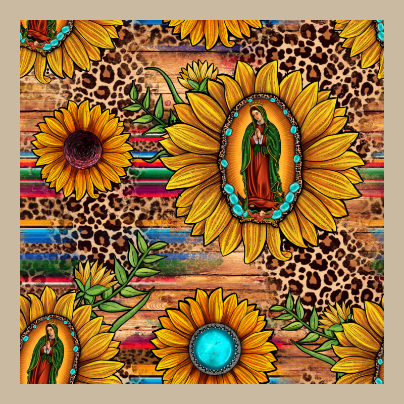 Our Lady Of Guadalupe Sunflower  Seamless Pattern Long Sleeve Tee by JahusDesignShop | Teevron