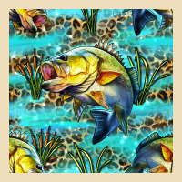 Lake Fish And Reeds With Leopard Seamless Pattern Bbs Premium Hoodie | Teevron