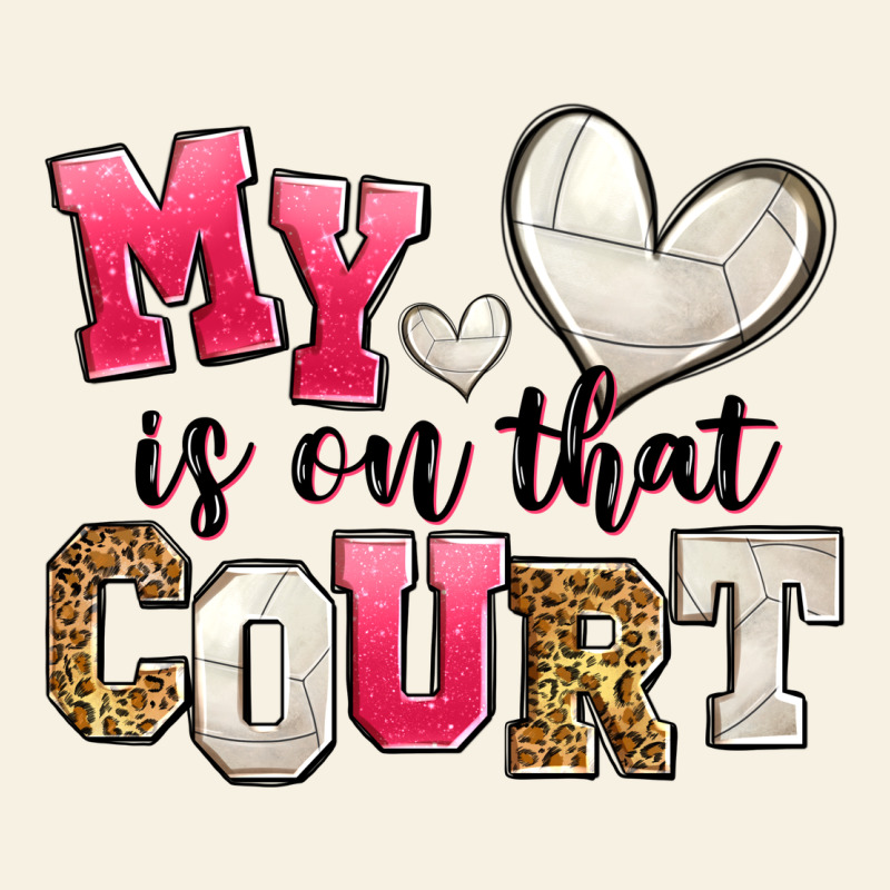 My Heart Is On That Court Volleyball Vintage Tee by Zillion Design Studio | Teevron