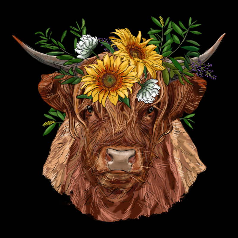 Highland Cow With Sunflowers Heavyweight Sweatshirt by RanaPortraitStore | Teevron