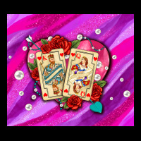 Valentines Day Playing Cards And Pearl Watercolor Zipper Hoodie | Teevron