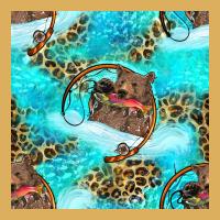 Mama Bear Hunting Fish With Leopard Seamless Pattern Premium Hoodie | Teevron