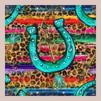 Western Horseshoe And Arrow With Leopard And Serape Seamless Pattern Premium Hoodie | Teevron