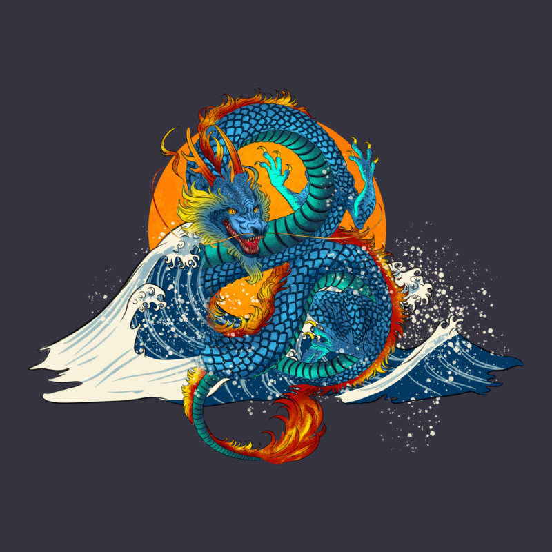Blue Dragon Ocean Waves And Sun Vintage Hoodie by RanaPortraitStore | Teevron