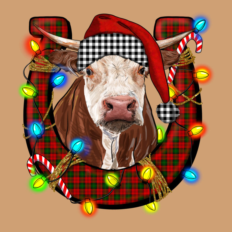Christmas Horseshoe With Hereford Cow Vintage Tee by RanaPortraitStore | Teevron