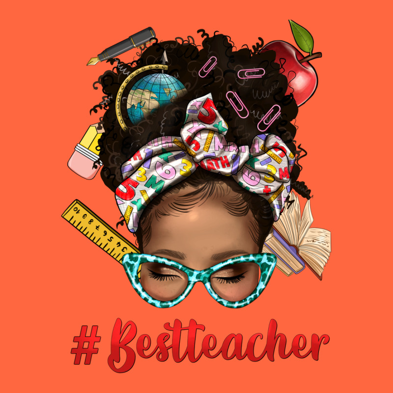 Afro Messy Bun Best Teacher With Leopard Glasses Bbs Premium Hoodie by BundleAndBundleShop | Teevron