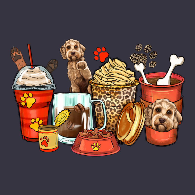 Labradoodle Coffee Cups Vintage Hoodie by Zillion Design Studio | Teevron