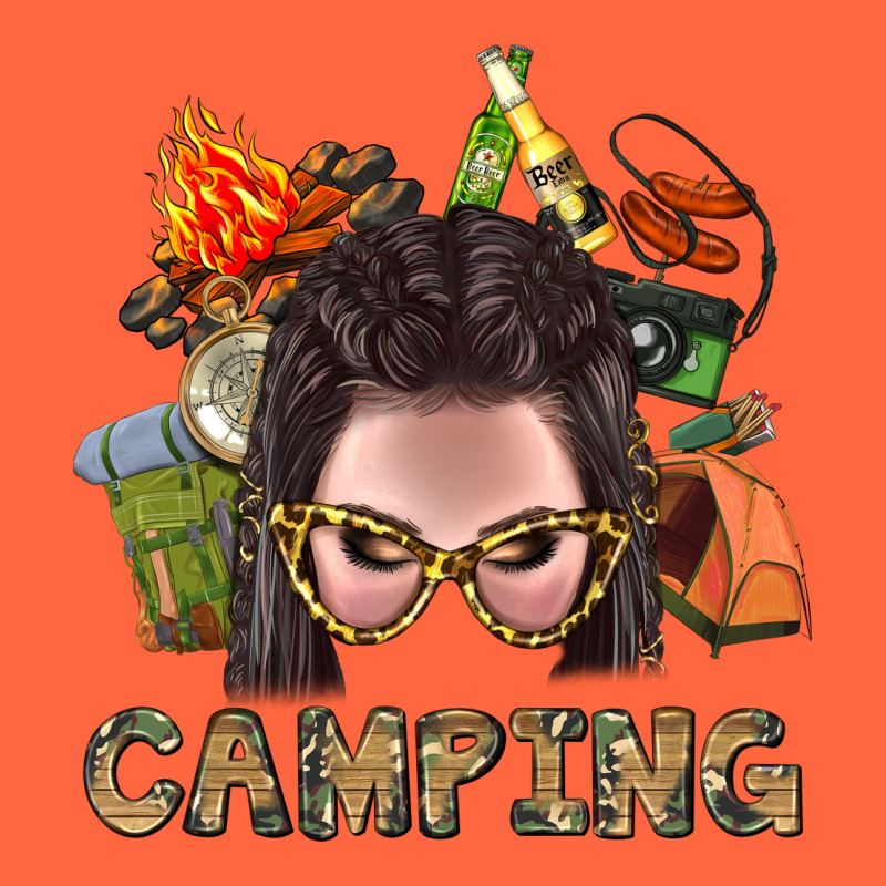Camping Braid Hair Woman With Fire Bbs Premium Hoodie by BundleAndBundleShop | Teevron