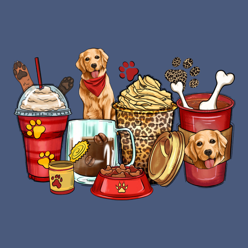 Golden Retriever Coffee Cups Vintage Hoodie by Zillion Design Studio | Teevron