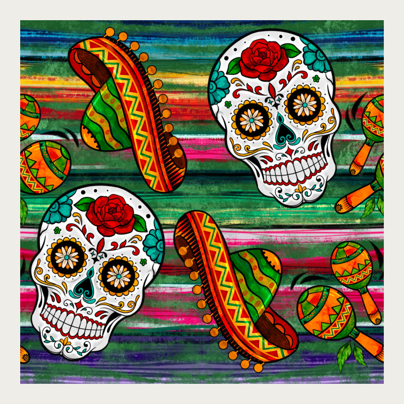 Sugar Skull Seamless Pattern Zipper Hoodie by BundleAndBundleShop | Teevron