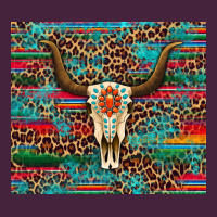 Western Serape Leopard Bull Skull Turquoise Premium Tee | Teevron