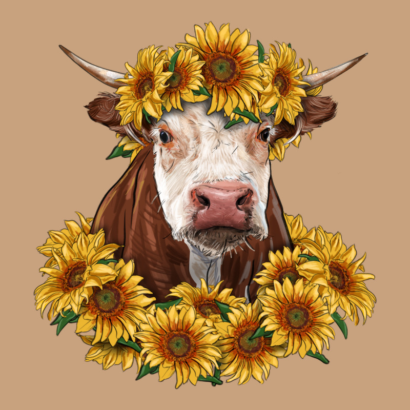 Hereford Cow With Sunflowers Vintage Tee by RanaPortraitStore | Teevron