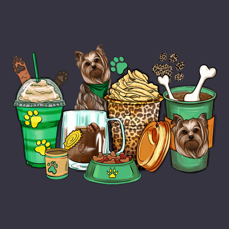 Yorkshire Terrier Coffee Cups Vintage Hoodie by Zillion Design Studio | Teevron
