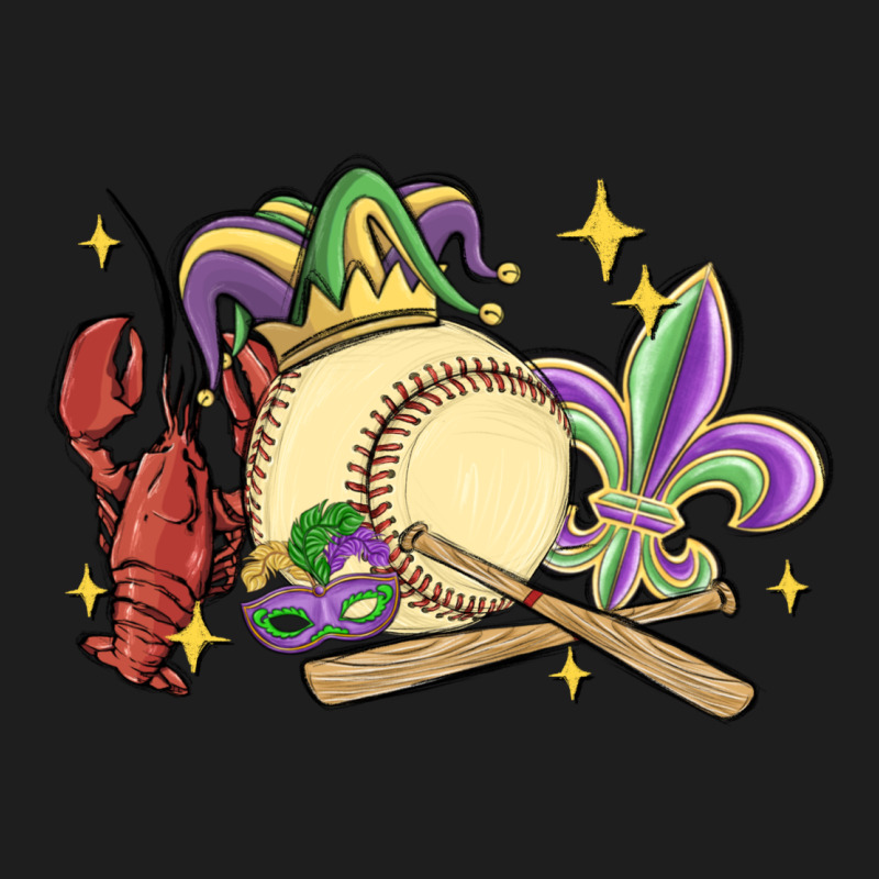 Mardi Gras Baseball Heavyweight Hoodie by MaliasSmallBusiness | Teevron